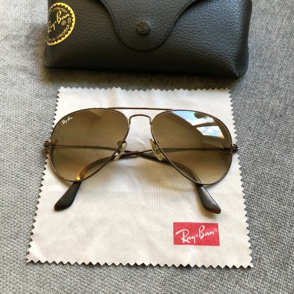 RAY-BAN-Aviator Light Brown Gradient Sunglasses